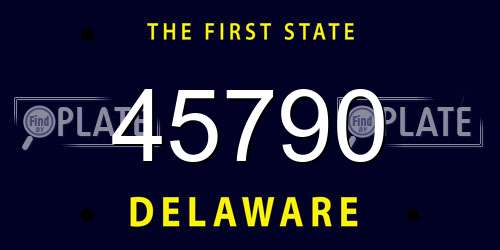45790 Delaware License Plate