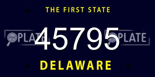 45795 Delaware License Plate