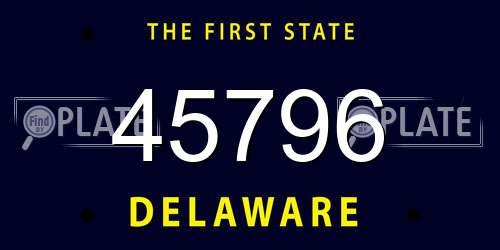45796 Delaware License Plate