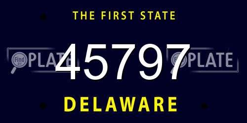 45797 Delaware License Plate