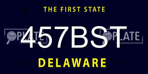 457BST Delaware License Plate