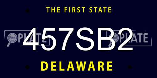 457SB2 Delaware License Plate