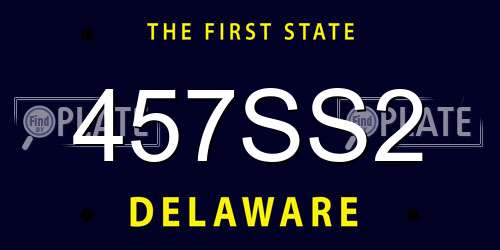 457SS2 Delaware License Plate