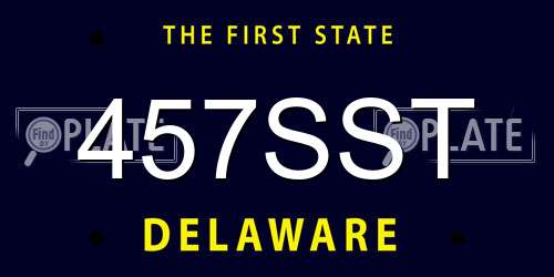 457SST Delaware License Plate