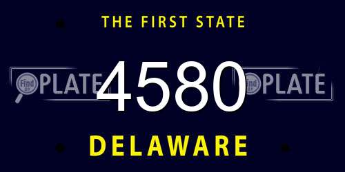 4580 Delaware License Plate