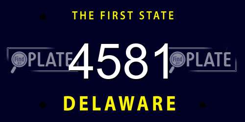 4581 Delaware License Plate
