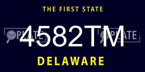4582TM Delaware License Plate