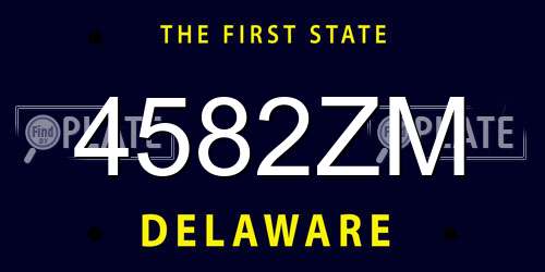 4582ZM Delaware License Plate
