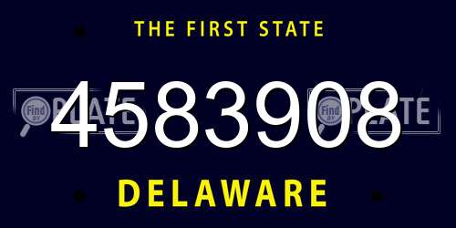 4583908 Delaware License Plate