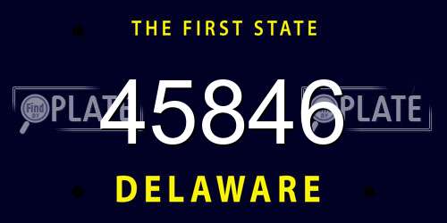 45846 Delaware License Plate