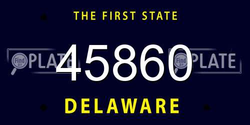 45860 Delaware License Plate