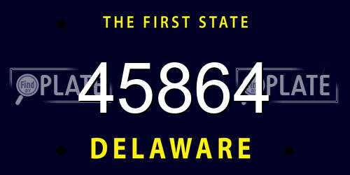 45864 Delaware License Plate