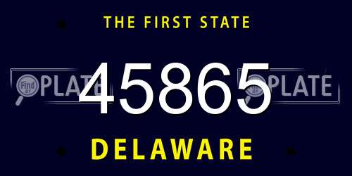 45865 Delaware License Plate