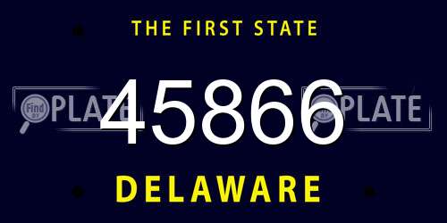 45866 Delaware License Plate