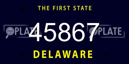 45867 Delaware License Plate