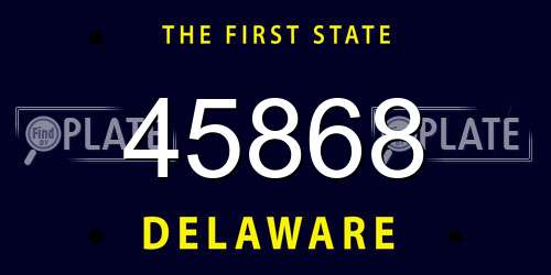 45868 Delaware License Plate