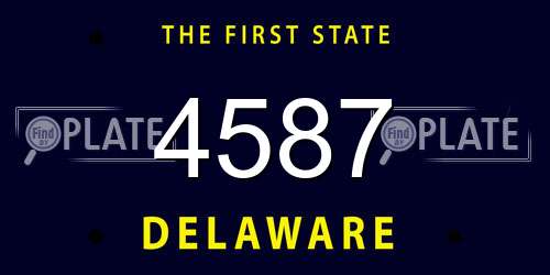 4587 Delaware License Plate
