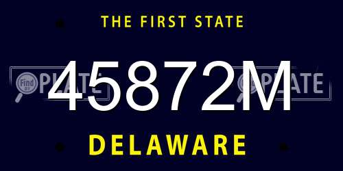 45872M Delaware License Plate