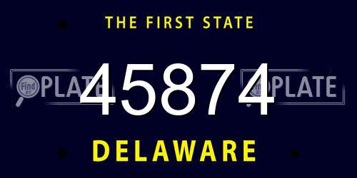 45874 Delaware License Plate