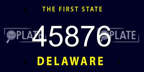 45876 Delaware License Plate