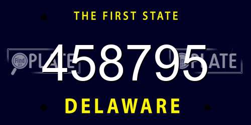 458795 Delaware License Plate