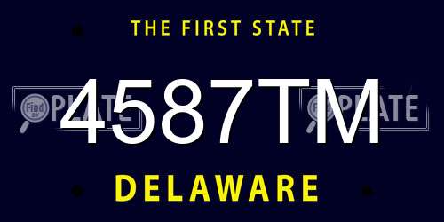 4587TM Delaware License Plate