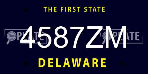 4587ZM Delaware License Plate