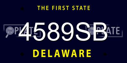 4589SB Delaware License Plate