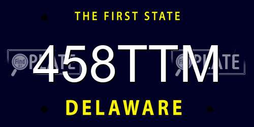 458TTM Delaware License Plate