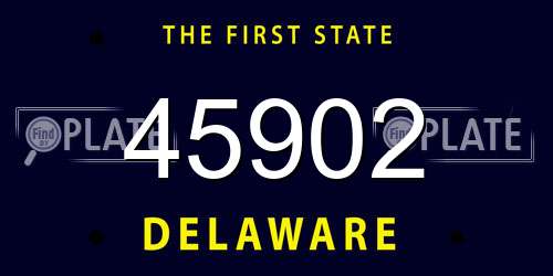 45902 Delaware License Plate