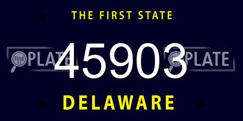 45903 Delaware License Plate