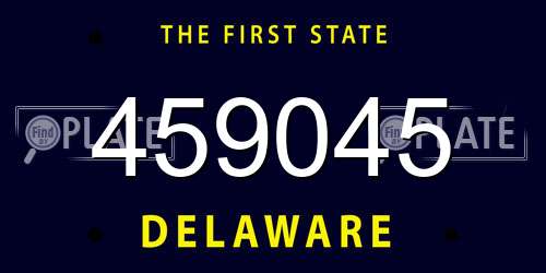 459045 Delaware License Plate