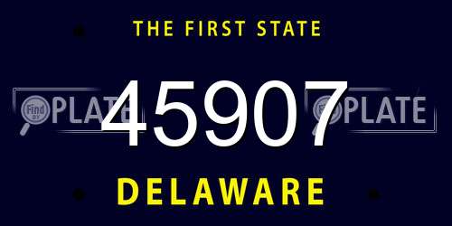 45907 Delaware License Plate