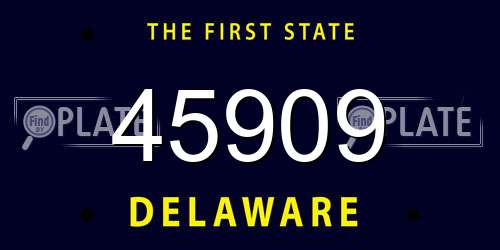 45909 Delaware License Plate