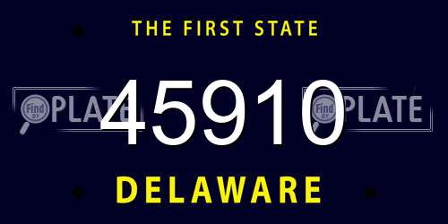 45910 Delaware License Plate