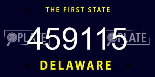 459115 Delaware License Plate
