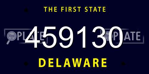 459130 Delaware License Plate