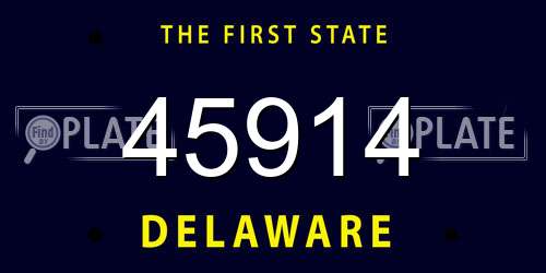 45914 Delaware License Plate