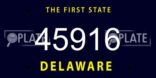 45916 Delaware License Plate