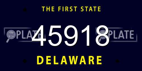 45918 Delaware License Plate