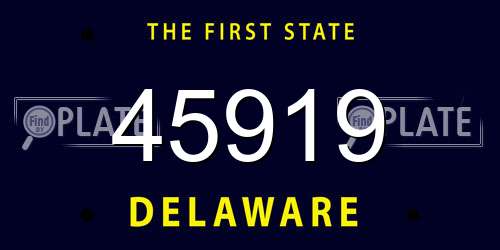 45919 Delaware License Plate