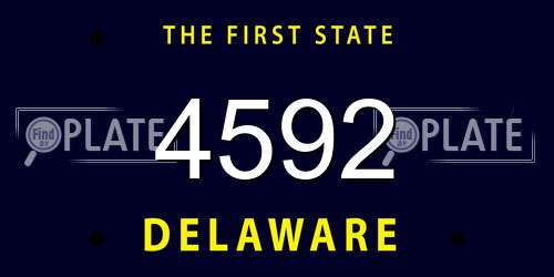 4592 Delaware License Plate