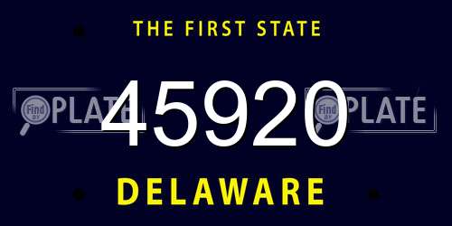 45920 Delaware License Plate