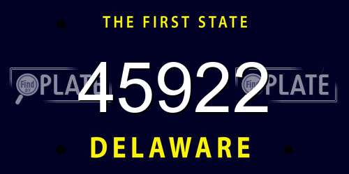 45922 Delaware License Plate