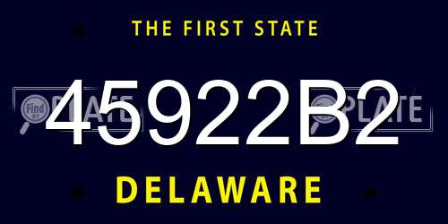 45922B2 Delaware License Plate