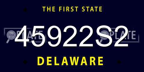 45922S2 Delaware License Plate