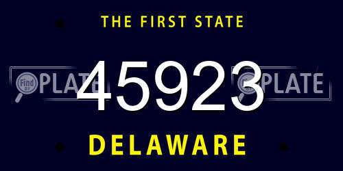 45923 Delaware License Plate