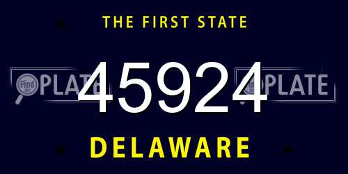 45924 Delaware License Plate