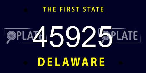 45925 Delaware License Plate