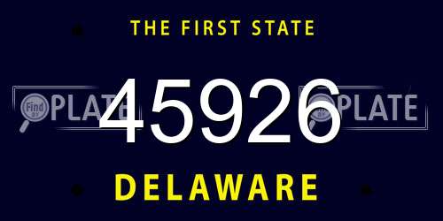45926 Delaware License Plate